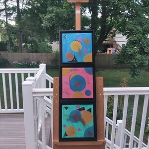 Abstract Art Set with Black Frames